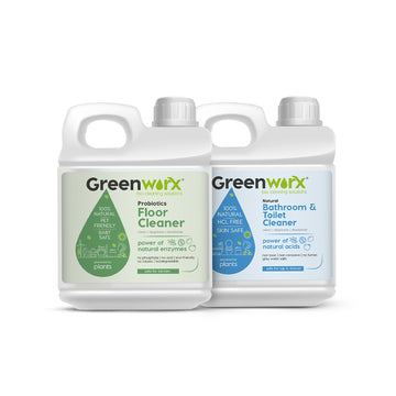 Greeworx Toilet & bathroom Cleaner + Natural Floor Cleaner Combo (5 Ltr * 2 Pack)